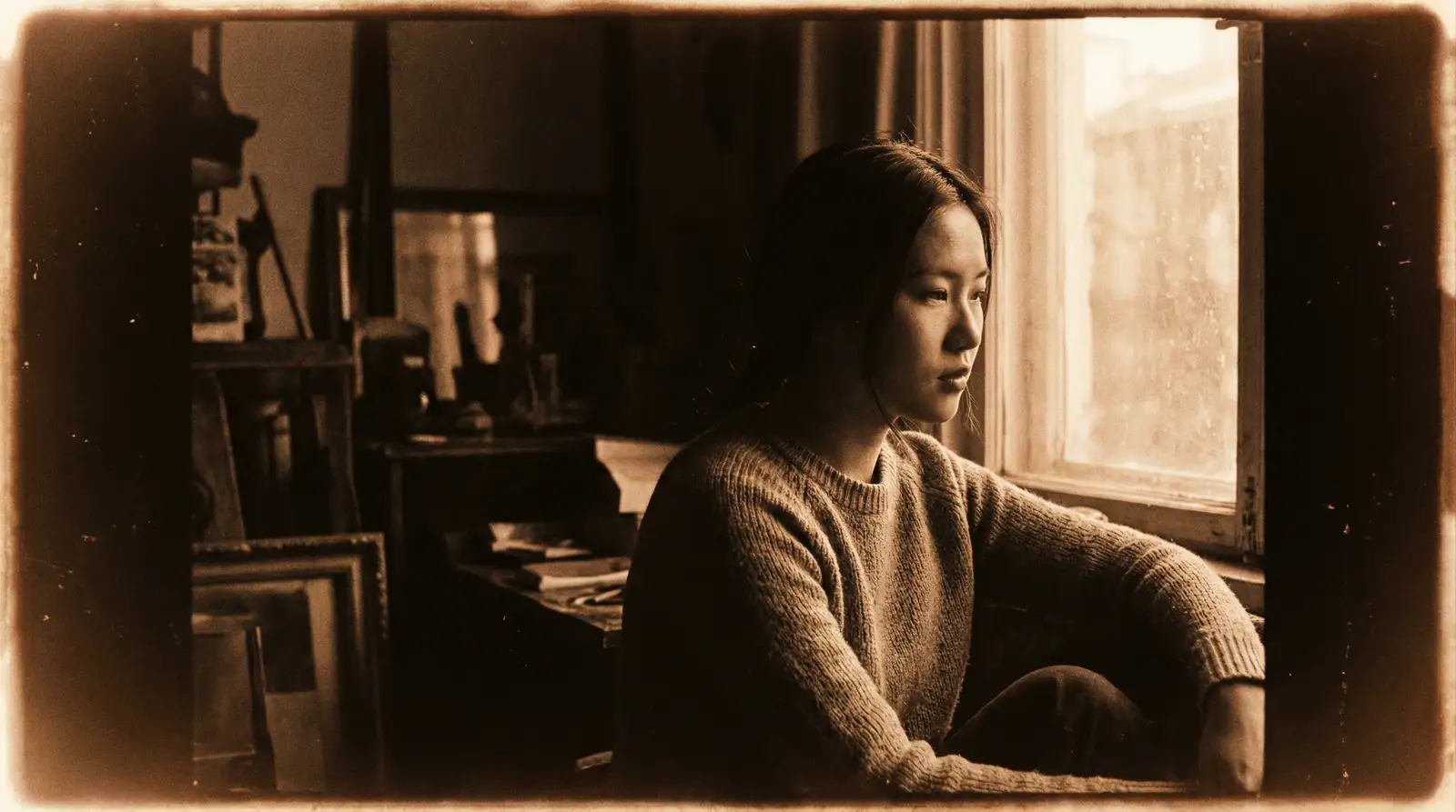 国产视频 今日佳作 - 窗前沉思的胶片人像摄影作品